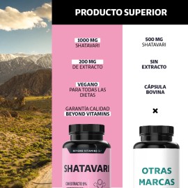 Beyond Vitamins  Shatavari 1000 Mg Con Extracto Al 5 Potenciado Con Raz De Crcuma Capsulas (curcumina, Curcuminoides)  Cpsulas Veganas Vcaps -...     