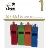 P 'tit clown 22114 Plastic Whistles – Pack of 4