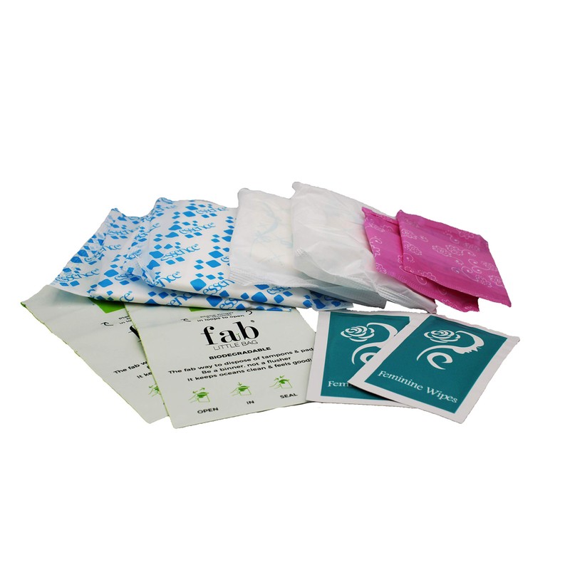 FIRST PERIOD KIT READY-2-GO, Menstruation Starter Kit for Teens/Girls, filled