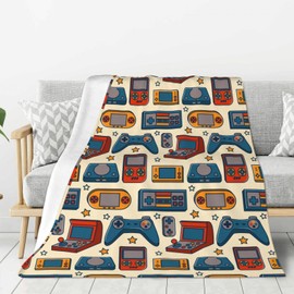 Oplp - Manta de forro polar para cama, sofá, estilo retro de videojuegos, ligera, suave, acogedora, 50 x 40 pulgadas