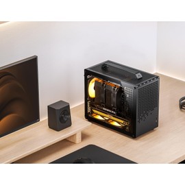 JONSBO/JONSPLUS Z20 Black Micro-ATX Mini Tower PC Case,with Detachable Carrying Handle, Mini Size, High-Performance Hardware Compatible, Support 240AIO, H160mm Cooler, Black