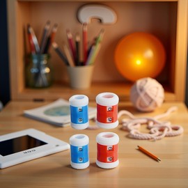 4 Pcs Knit Row Counter Replacement Reusable Plastic Crochet Knitting Assistant Tools Combi Pack Useful and Fashion (Red and Blue)