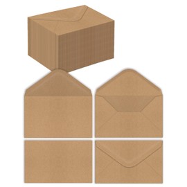 Better Office Products - Mini sobres Kraft (100 unidades, 35 libras) Papel, solapa puntiaguda, uso con tarjetas de regalo, efectivo, tarjetas RSVP, tarjetas de visita, se adapta a hasta 3 x 5 tarjetas