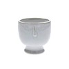 Gisela Graham Glazed Round Face Design Pot Cover, Large, White,