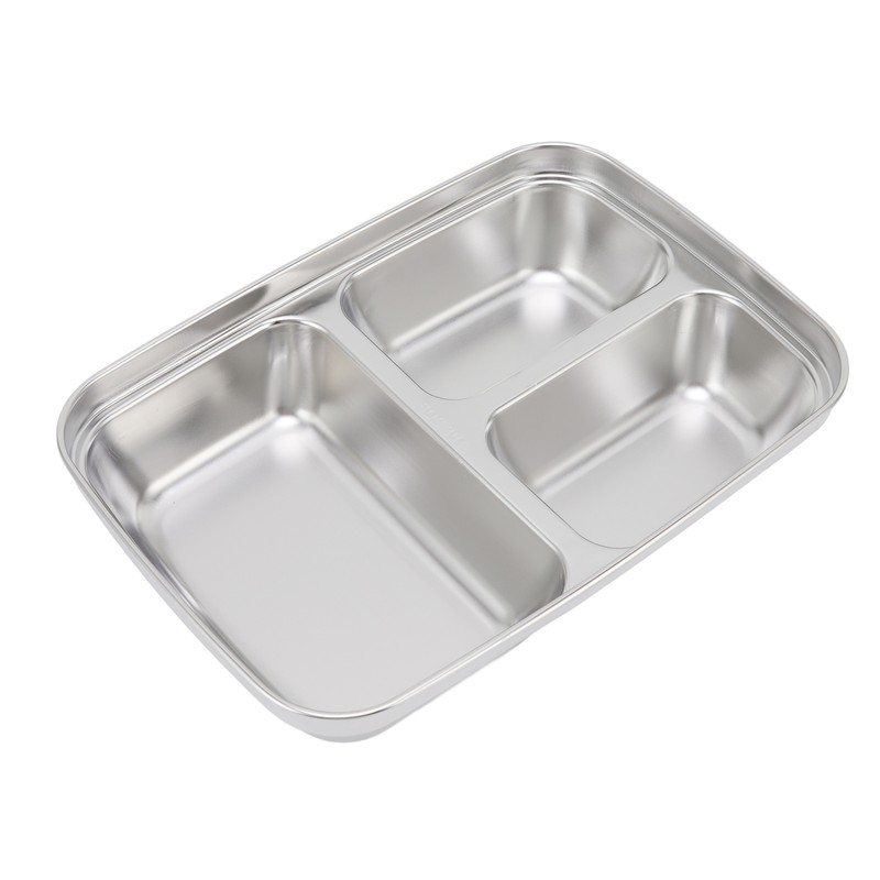 Lunch Box 3 Compartments 304 Stainless Steel Plastic Matching Spoon
