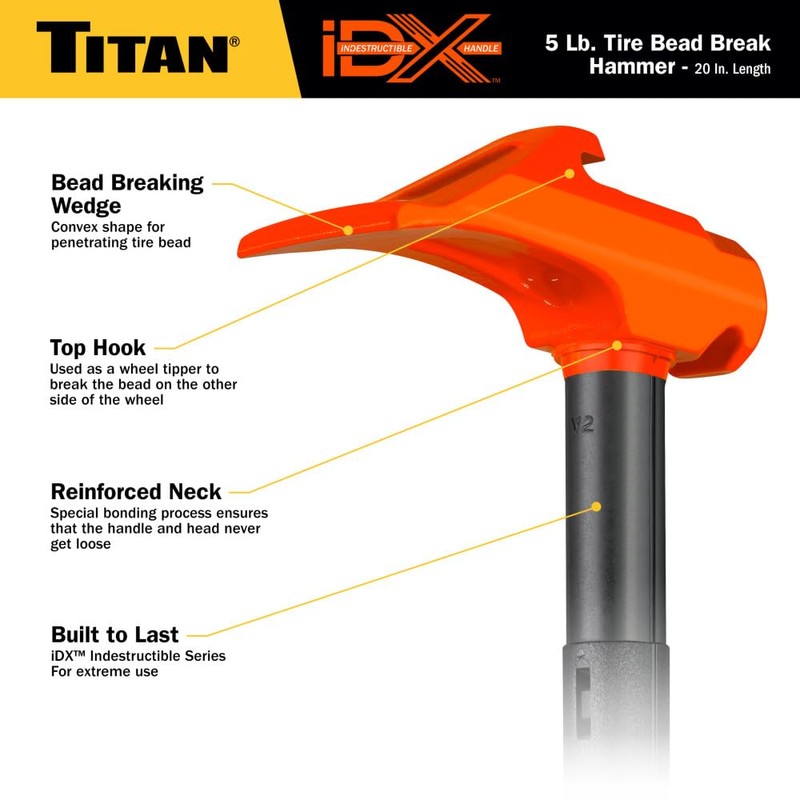 Titan iDX 63625 5lb Tire Bead Breaker Hammer with 20"