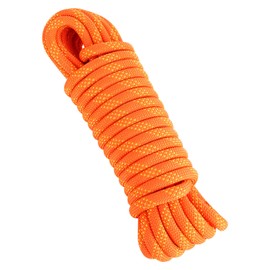 CTDMJ® 10 Meter Floating Rope 10 mm Boat Dock Line Marine Rope Static Climbing Rope Nylon Kayak Rope Boat Rope 15KN Static Climbing Rope Reflective Orange for Mountaineering, Camping, Rescue Rope