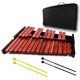 ENNBOM 25 Key Wooden Glockenspiel Portable Xylophone Professional Percussion Instrument with Mallets and Carrying Bag