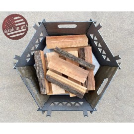 SPRING Heavy Duty Modular Collapsible Steel LARGE 20" Portable Camping Fire Pit