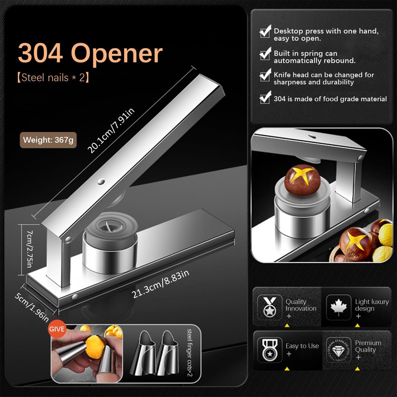 Holzsammlung Chestnut Cutter, Chestnut Cutter, Stainless Steel, Chestnut Cutter Professional