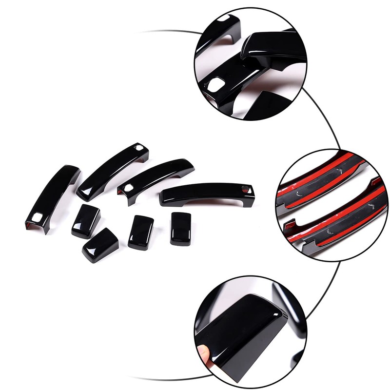 Gloss Black Door Handle Cover Trim for Land Rover Range