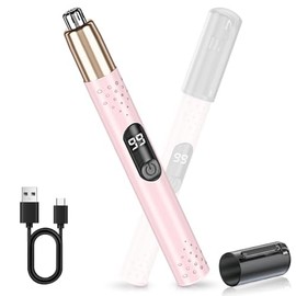 MuGaoDee 鼻毛カッター レディース メンズ 耳 鼻毛切り エチケットカッター 電動 電力残量表示 水洗い可能 USB Type-C充電式 低騒音 男女兼用 おしゃれ ペン型 持ち運び便利 多機能電動 男女兼用 敬老の日 母の日 父の日 誕生日 クリスマス 記念日 贈り物 (ピンク)