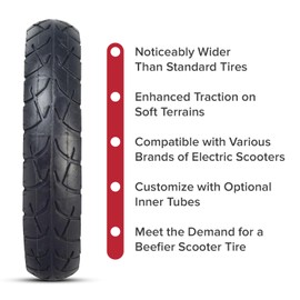 AlveyTech Black 15x6.00-6 ATV & Go-Kart Tire (Set of 2) - Replacement Thick Rubber 2-Ply Pneumatic Tires 4-Wheeler Accessories, E-Scooter, Go-Karts, Dirt Gas Power Pit Pocket Bikes, DIY Install