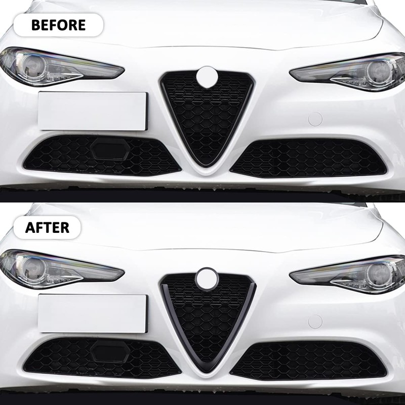 JONKOKO Car Front Grill Decoration Frame Trim 2Pcs for Alfa
