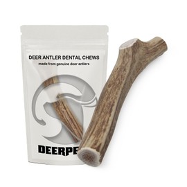 Deerpets Premium Red Deer Antler Dog Chew, 4-8 inch Naturally Shed Antlers for Dogs, Aggressive Chewers & Puppies, No Messy No Oder Healthy Treat, Splinter-Free Guarantee! - 1 Count (X-Large)…