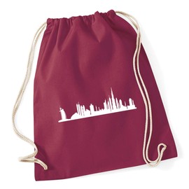 Hippowarehouse Dubai Skyline Drawstring Cotton School Gym Bag 37cm x 46cm, 12 litres