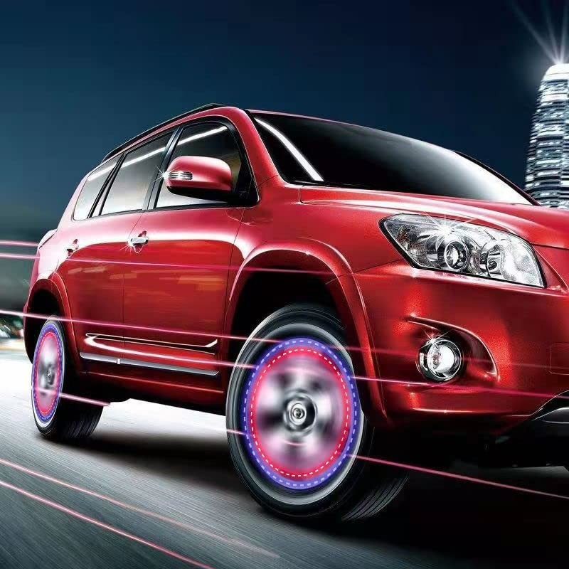 Car Tire Wheel Lights, 4Pcs Air Valve, Solar Valve Cap