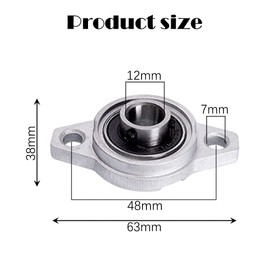 4 Pcs Self Aligning Pillow Block Zinc Alloy 12mm Bore Rhombus Flange Bearing Stand Rhombic Mini Insert Bearing for Machinery KFL Series Conveyor Systems 3D Printer Accessories