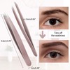 12 Pieces Eyebrow Tweezers Stainless Steel Slant Tip Tweezers Facial
