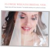 WOONEKY Elegant Women Bridal Rose Flower Veil Wreath Headband Wedding