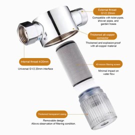 Filtro de Sedimentos Giratorio, Filtro de Agua de Sedimentos Reutilizable para Toda la Casa, Filtración de Prefiltro Desechable de 40 Micrones para Baño, Cocina 1 MNPT + 3/4 FNPT