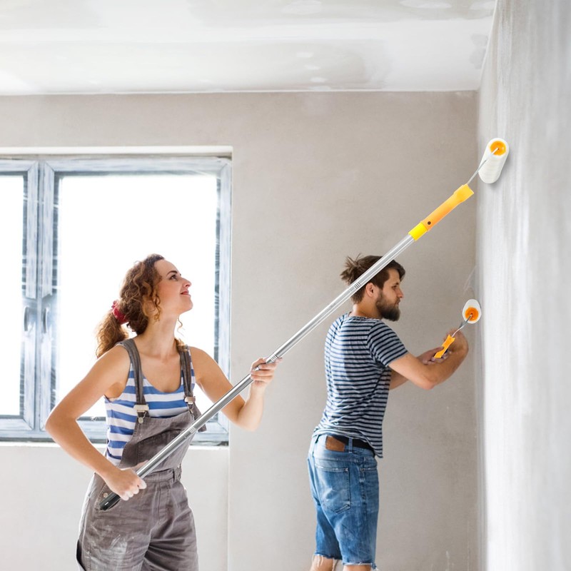 Paint Roller with Telescopic Rod, 30-137 cm, Removable 4 Sections,