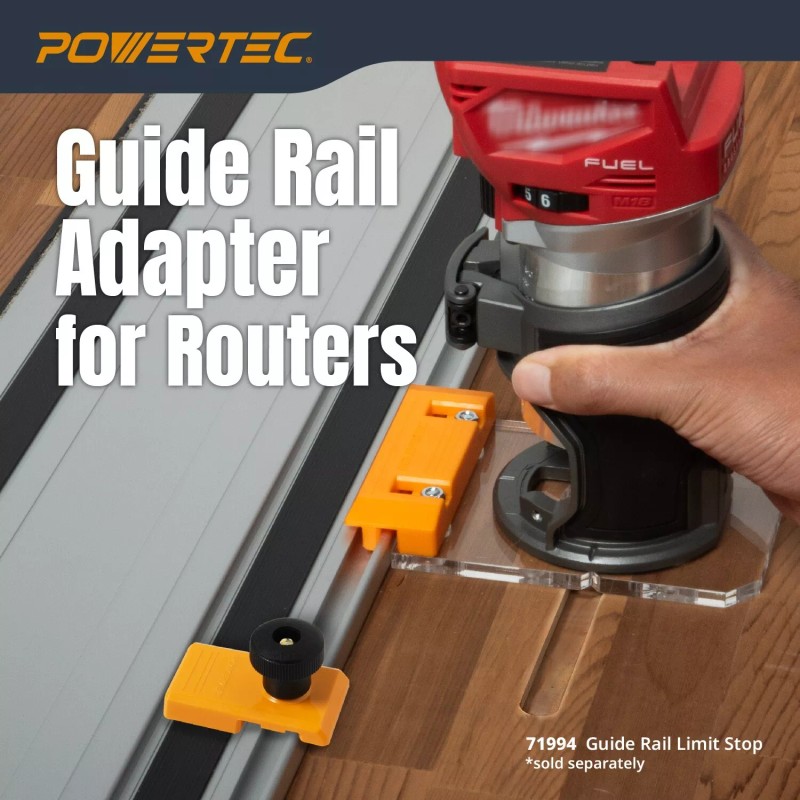 Powertec Router Guide Rail Adapter for Milwaukee M18 Fixed Base