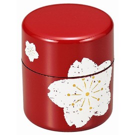 Tatsumiya 56783 Hakoya Tea Caddy Vermilion Cherry Blossom