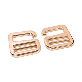 VersaKits 10 Pcs Heavy Duty Metal G Hooks 1-1/4 Inch Gold Flat Tri-glide Hook Sildes Adjustable Fastener Belt Buckles for Strap Webbing