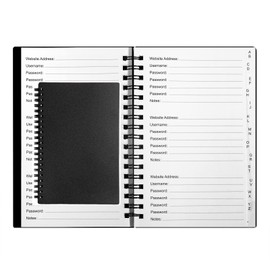 UtyTrees Password Book with Alphabetical A-Z Tabs, Password Keeper & Password Notebook for Home or Office Record All Your Passwords, Never Forget Your Passwords, 6 x 4'', 118 Pages, Black