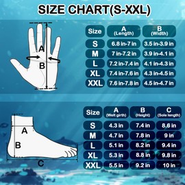 TirEurt 3mm Neoprene Gloves and Socks, Wetsuit Gloves and Socks with Adjustable Waist Strap, Thermal Anti-slip Diving Gloves and Socks Unisex Water Sports Supplies for Diving Surfing, Size L