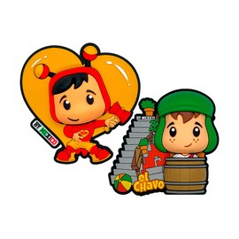 Imán Dúo Chavo Y Chapulín By Mexico Pvc Decoración