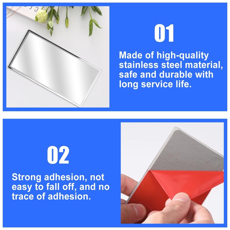 2 PCS Auto Sun Visor HD Makeup Mirror, Self-Adhesive Universal