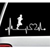 Run Guy Heartbeat Lifeline Decal for Car Window BGK1009