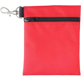 Vesaneae Golf Tee Bag Pouch, Zipper Golf Tee Bag, Golf Accessory Bag with Metal Lobster Claw Clip for Men Women Valuables Holder (Red)