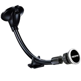 TECOTEC Magnetic Phone Holder for Car Dash & Windshield, 12" Flexible Gooseneck Arm Car Suction Cup Cell Phone Holder Magnetic Mount for Cellphones