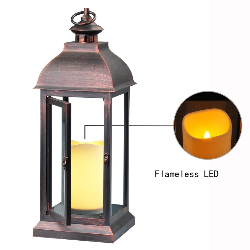 WRalwaysLX 15 inch H The Door-Open Decorative Lantern with flameless