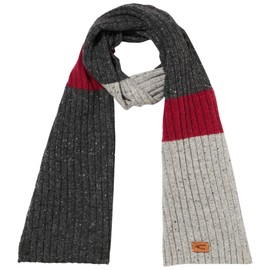 camel active Men's Merino Wool Knitted Scarf, gray