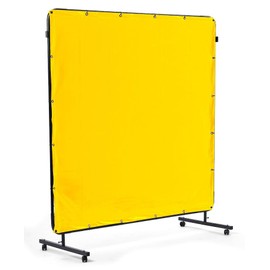 Phillips Safety Vinyl Welding Screen With Frame - Welding Curtain - Provides Protection Against Ultraviolet Radiation, Sparks, and Spatter - Meets EN-25980 (Yellow, 48x72)
