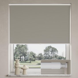 Myshade No Drill Blackout Shades Tension Cordless Cellular Blinds for Indoor Windows No Drilling No Tools Window Blinds & Shades Pull Down Room Darkening for Kitchen Bedroom Home (Gray-36 W x 72" H)