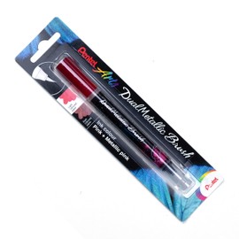 Pentel Dual Metallic Brush Pen - Pink/Metallic Pink - XGFH-DPX