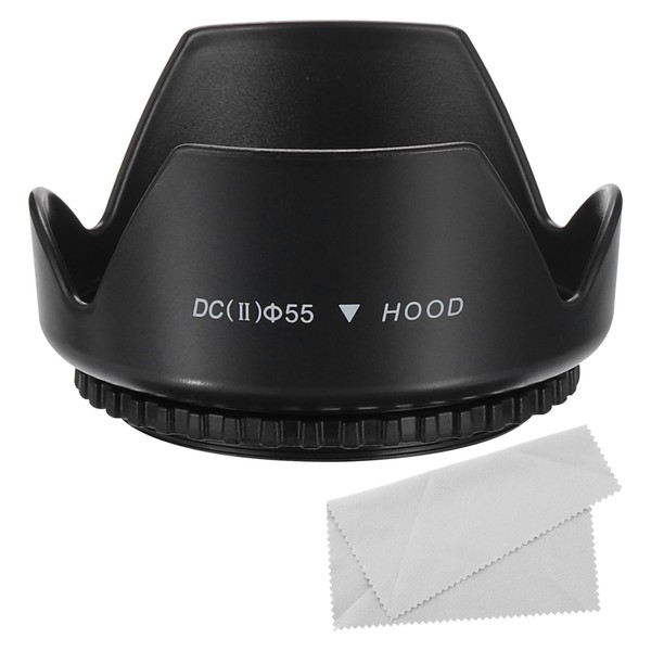 PATIKIL 55mm Camera Lens Hood, Flower Lens Hood Protector with
