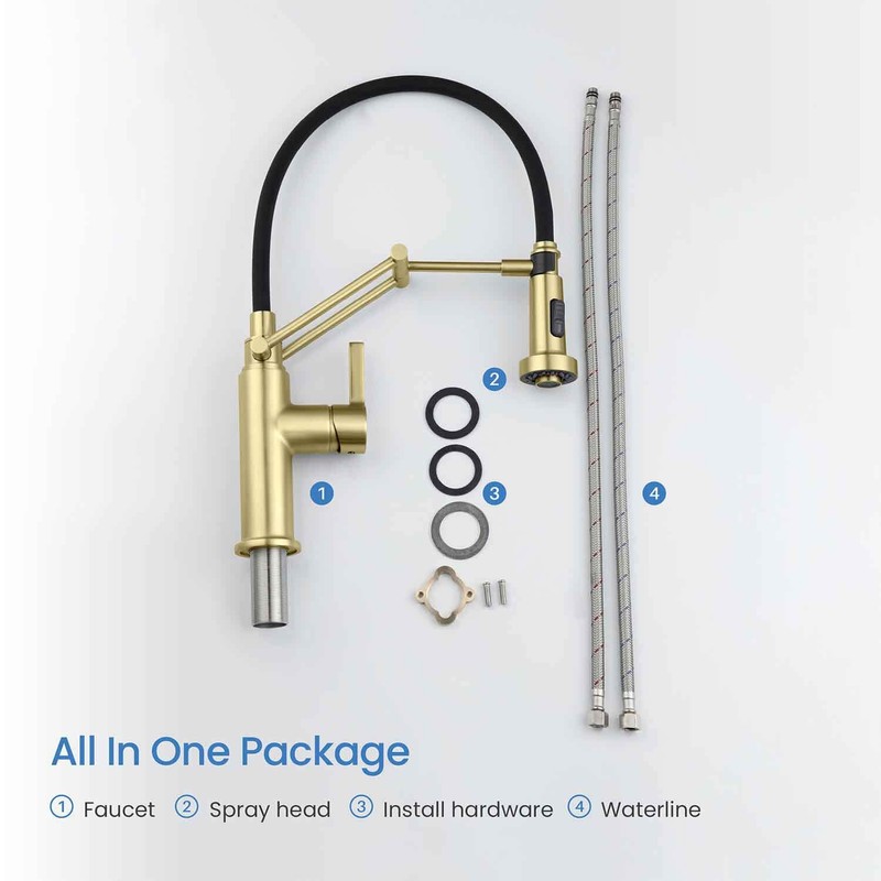 KIBI Engel Single Handle Pull Down Faucet for Kitchen Sink