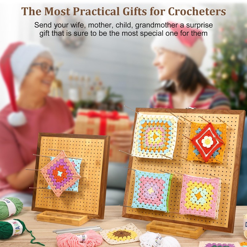 15.5" Foldable Crochet Blocking Board with 35 Stainless Steel Pegs