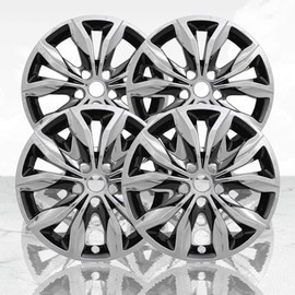 Auto Reflections Set of 4 17" 5 Split Spoke Wheel Skins for Chevy Malibu 2019-2025 - w/Charcoal