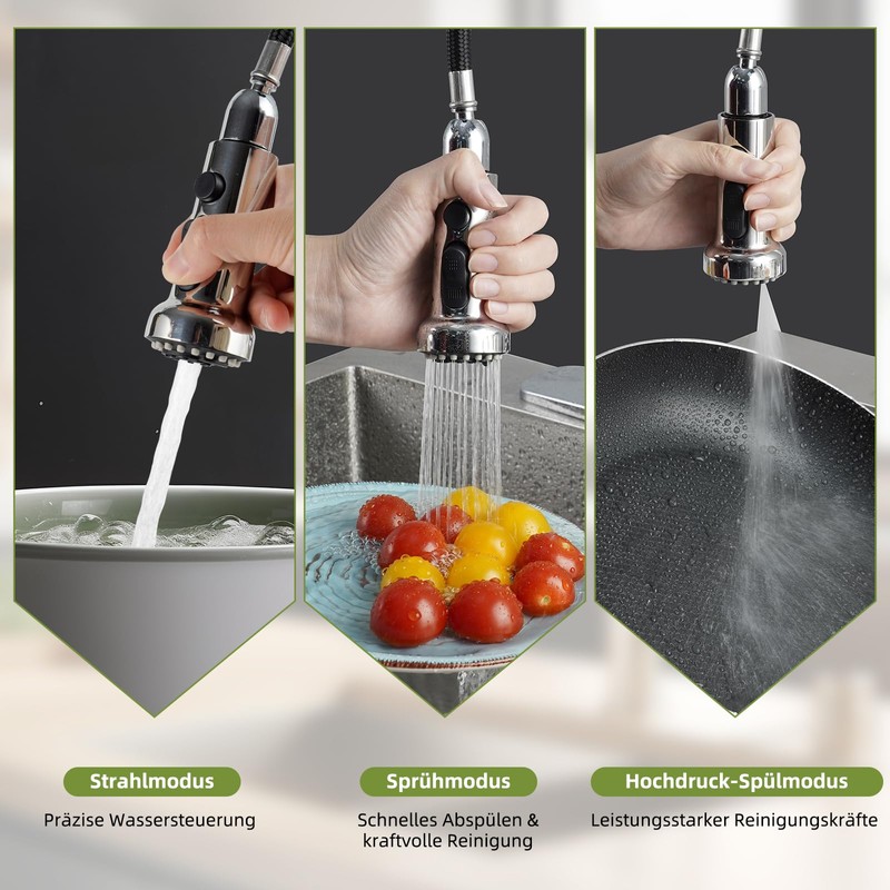 Hibbent Shower Head Kitchen Tap Replacement Pull-Out Tap Shower Head