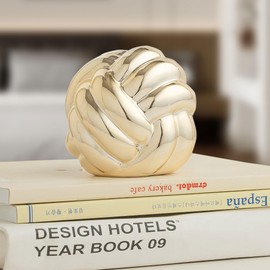 Silver Knot Decor, Chain Link Decor, Coffee Table Decor, Book Shelf Decor, Entry Table Decor, Aesthetic Minimalist Decorative Objects for Modern Home Living Room, Desk Decor for Office (Silver)