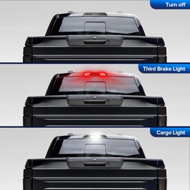 HTZCMOTO LED F1 Style Strobe 3rd Third Brake Light Replacement for F150 2015-2025/ F250 F350 F450 F550 Super Duty 2017-2025/ Ranger 2019-2025/ Maverick 2021-2025, FL3Z13A613A, Smoked Len