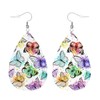 Zokola Faux Leather Earrings Butterflies, Watercolor Spots Butterflies Lightweight Leaf Earring Teardrop Dangle Earrings Bridal Wedding Earrings For Friends Women