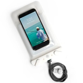 Tech Candy Dry Spell Water Defender Bag, White - Waterproof Protective Pouch for Smartphones & Valuables, Transparent Touchscreen-Compatible, IPX8 Certified, with Lanyard & Secure Lock, Dry Bag